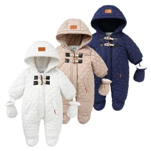 Winter Newborn Boys Romper Cotton Padded
