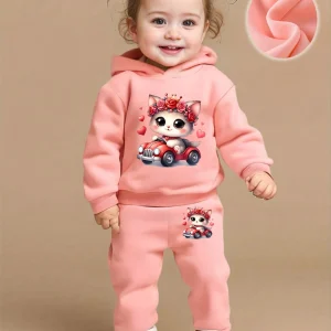 Newborn Baby Girl Cartoon Cat Long-Sleeved